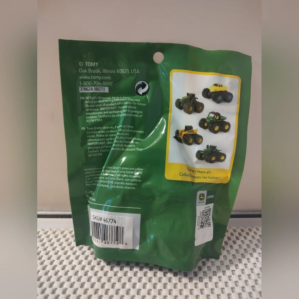 John Deere Monster Treads Yellow Spreader NWT Toy